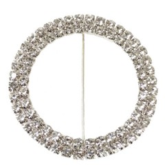 Dazzling and Shining Diamond Rhinestone Rounded Chair Sash Buckles, Pack of 10