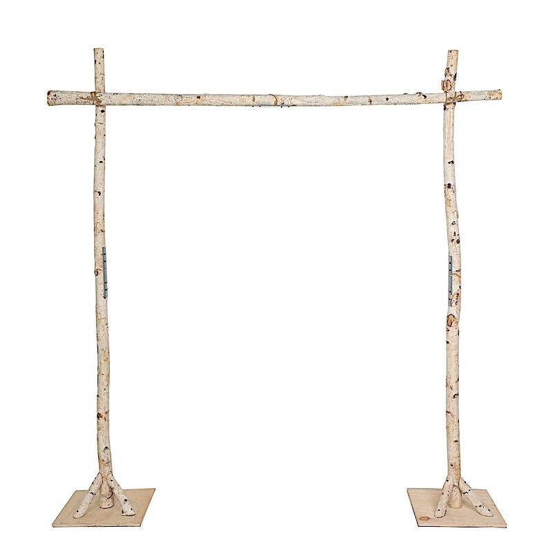 7.5 ft Square Natural Birch Wood Wedding Arch Backdrop Stand Party Decorations