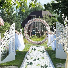 6PCS Artificial Flower Wall Panel White Hydrangea Rose Wedding Decor Backdrop