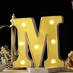 6″ tall GOLD M LED Lighted Marquee Letters Sign Party Wedding Events Decorations