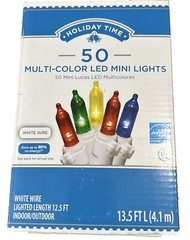 CHRISTMAS LIGHTS:50 LED Multi-Color Wedding Beautiful Save Energy White Wire NEW