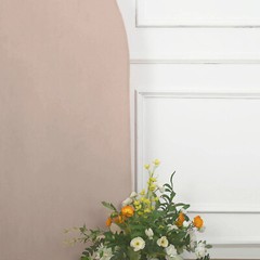 7 ft x 3 ft NUDE Matte Fitted Spandex Half Moon Arch Stand Cover Wedding