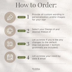 Modern Fabric Wedding Welcome Sign Custom Linen Ceremony Sign Decor