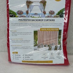 AK Trading Co Red Polyester Backdrop Curtains 10×10 ft Wedding Event Decor