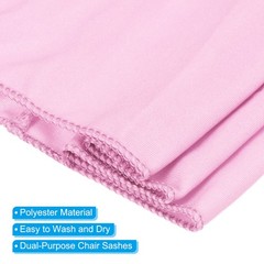 25Pcs 14″x5″ Stretch Chair Sashes Bows Chair Bands Sash with Buckle Pink
