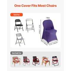 Uimoso 50PCS Purple Stretch Spandex Chair Covers for Weddings and Events