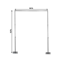 10 ft x 12 ft Black Heavy Duty Metal DIY Adjustable Backdrop Stand Party Events
