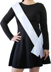 6 Pack White Blank Sash,Plain Satin Sashes,Sashes for Pageants,DIY Sashes for Pa