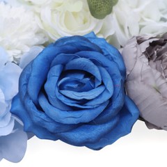 6 Pieces 23.62*15.74″ Silk Blue& White& Green Artificial Flowers Wall Decoration
