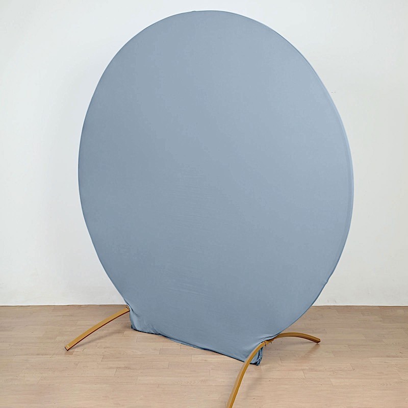 DUSTY BLUE 7.5 ft Fitted Spandex Round BACKDROP STAND COVER Party Wedding