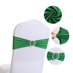 25/50/100 – Spandex Stretch Chair Sash Elastic Bow with Buckle