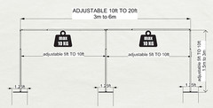 vivStruct ADJUSTABLE BACKDROP KIT 8FT TALL x 20FT- 50FT WIDE PIPE WITHOUT DRAPE