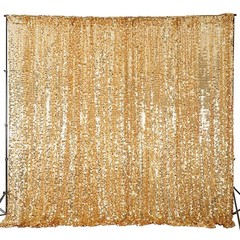 GOLD Big Payette Sequined BACKDROP 20×10 ft Wedding Photo Prop Party WHOLESALE