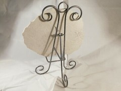 Easel Display Stand XL Large Size Scroll Design Dark Silver Folding