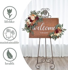 Wedding Arch Flowers Set of 2 Flower Swag Arrangements Burnt Orange Wedding