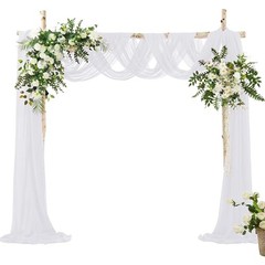 Wedding Arch Draping Fabric – Chiffon Sheer Drapes – 30 Inch x 1 Panel White