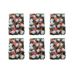 6*Artificial Flower Wall Panel Faux Rose Panel Wedding Backdrop Venue Decoration