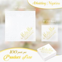 93 Pcs Mr & Mrs Wedding Napkins Disposable Dinner Table Napkins Tableware Decor