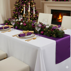 YCC Linens – 5 Pack 14 x 108 Inch L’amour Satin Table Runners for Weddings