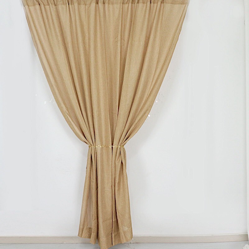 8×8 feet Natural Faux Burlap CURTAIN Photography Backdrop Panel Party Events