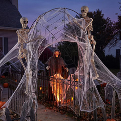Halloween Archway Decorations Outdoor 7.9 FT, Black Metal Arch Stand with Coils