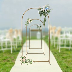 3 Pcs Arch Backdrop Stand Wedding Backdrop Gold Stand For Wedding Ceremony Metal