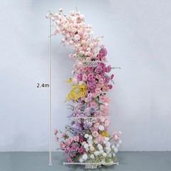 Angela Flower Floral Arch Backdrop Wedding Pink White Purple 2.4m 2.1m