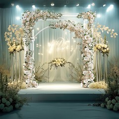 Elegant White Metal Wedding Stand Square Balloon Arch Garden Arbor Frame Decor