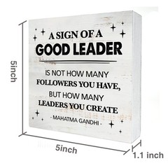 a Sign of a Good Leader Wood Box Sign Decor Rustic Leadership Quote Wooden Bo…