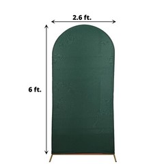 6 ft HUNTER GREENn Matte Fitted Spandex Round Top Arch Backdrop STAND COVER