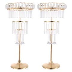 2PCS Wedding Flower Stand, 4 Tiers Flower Stand, Gold Wedding Centerpieces Stand