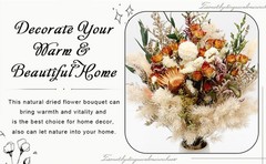 17″ Dried Flower Bouquets, Natural Dried Flowers with Dried