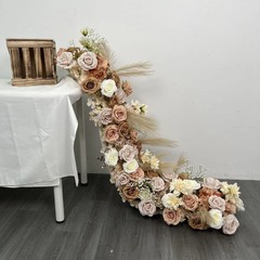 Satikf Artificial Rose Table Runner Flower Row Wedding Backdrop Arch Decor 🌹