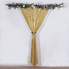 8ft x 8ft GOLD Geometric Sequin Photo Backdrop CURTAIN Drape Panel Party Events