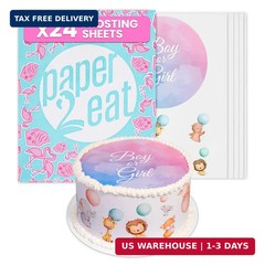 paper2eat Frosting Sheets Premium 8.5″ x 11″ – 24 count – White Edible Icing She