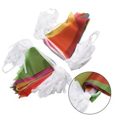 Colorful Double Sided Triangle Flags Bunting for Festival Indoor Outdoor Decor