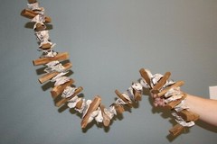 DIY Natural Beach Wedding Decor Driftwood Oyster Shells Garland, 33″+ G-83