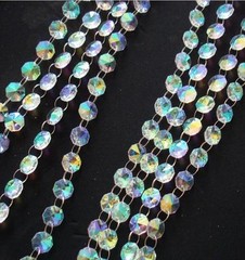 33FT 10m AB Color K9 Crystal Beads Garland Chandelier Hanging Wedding Curtain