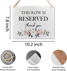 Reserved Seating Signs – This Row Is Reserved Wooden Hanging Signs for Wedding