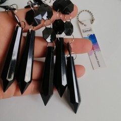 100pcs Acrylic Crystal Bead Pendant Black Garland Chandelier Hanging Wedding DIY