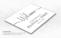 Custom Wedding Welcome Sign simple white background Outdoor Indoor Sign For Gift