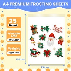 Edible Paper 25 Count A4 11.7″ x 8.3″ Sugar Sheets for Edible Printer Edible …