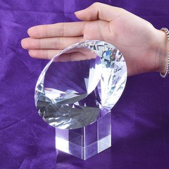 LS Big 120mm Clear Crystal Diamond Paperweight Unique Wedding Gifts Free Stand