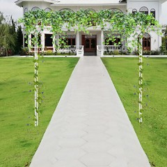 2M Heavy Duty Metal Wedding Rose Arch Garden Arbor for Climbing Plant Backyard