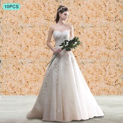 10PCS Artificial Silk Flower Wall Panel Floral Backdrop Party Wedding Decoration