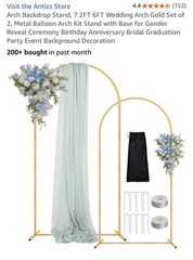 Gold Wedding Arches 7.5 Ft and 6 Ft Tall Metal Wedding Arch for Ceremony