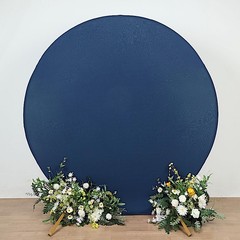 NAVY BLUE 7.5 ft Fitted Spandex Round BACKDROP STAND COVER Party Wedding