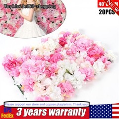 40 x 60 cm 20Pieces Flower Wall Champagne White & Pink Rose Panel Floral Decor