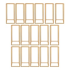 16Pcs 9.44*9.44*23.6″ 29.3lbs Gold Rectangular Smooth Metal Wedding Flower Stand