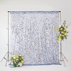DUSTY BLUE 8×8 ft Big Payette Sequined BACKDROP CURTAIN Party Events Decorations